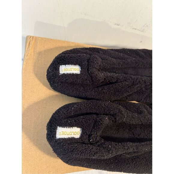 Gold toe black ballet style slippers large 9 - Picture 3 of 4